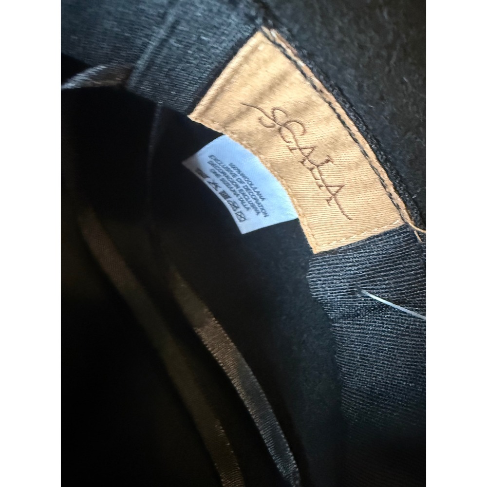 Scala Black Wool Felt Pinch Front Wide Brim Fedora Hat Packable LF293 NEW - Picture 4 of 8
